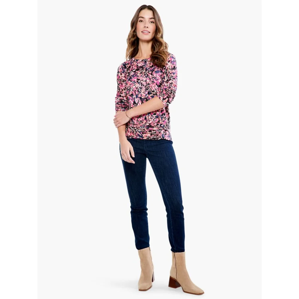 Nic + Zoe Kaleidoscope Top with Stretch Gather Detail Right Hem. - Picture 4 of 12